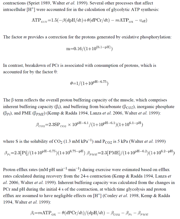 Calculation of glycolytic ATP synthesis