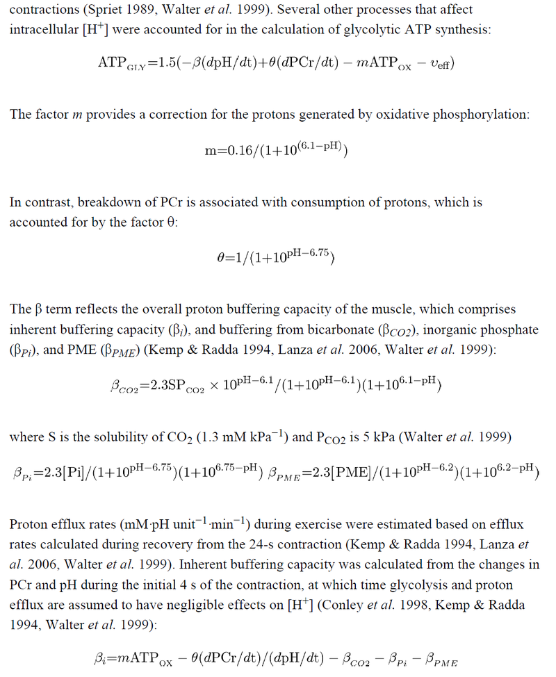 Calculation of glycolytic ATP synthesis
